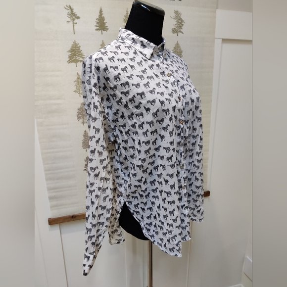 H&M Zebra Print Button Down - 4 - Picture 3 of 8